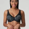 PrimaDonna Twist Rose Sauvage Balcony Bra 2 PrimaDonna Twist Rose Sauvage Balcony Bra -FOREVER YOUR LINGERIE 0242082RoseSauvagePaddedBalconyBraBlackBlueFront