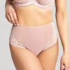 Panache Sabrina High Waist Brazilian Panty 1 Panache Sabrina High Waist Brazilian Panty -FOREVER YOUR LINGERIE 10634HighWaistBrazilianVintagePearlFront