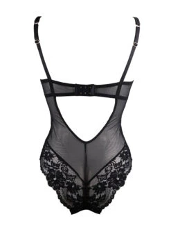 Pour Moi Satin Luxe Underwire Bodysuit 17 Pour Moi Satin Luxe Underwire Bodysuit -FOREVER YOUR LINGERIE 11805SatinLuxeandLaceUWBodysuitBlackBackEdited