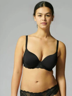 Simone Perele Reve Spacer Plunge Bra 7 Simone Perele Reve Spacer Plunge Bra -FOREVER YOUR LINGERIE 12Z316SpacerPlungeBraBlackFrontEdited