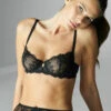Simone Perele Reve Half Cup Bra 2 Simone Perele Reve Half Cup Bra -FOREVER YOUR LINGERIE 12Z330HalfCupBraBlackFrontLifestyleEdit