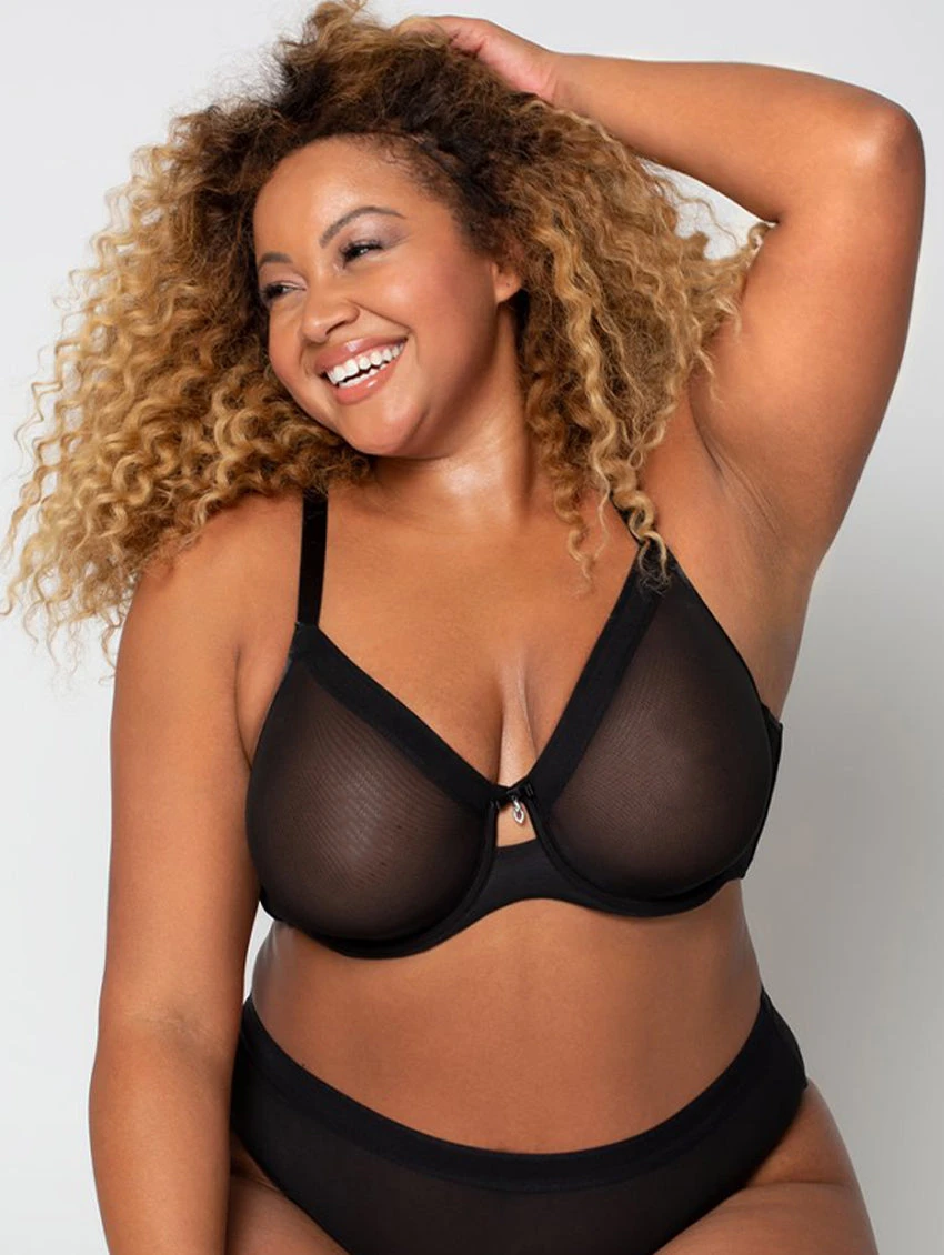 Curvy Couture Sheer Mesh Bra 3 Curvy Couture Sheer Mesh Bra