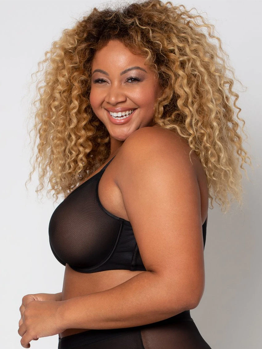 Curvy Couture Sheer Mesh Bra 4 Curvy Couture Sheer Mesh Bra - Image 2