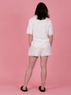 Kilo Brava The Cotton PJ Set -FOREVER YOUR LINGERIE 14046CottonShortPJPureWhiteBackEdited