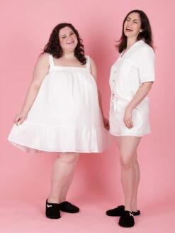 Kilo Brava The Cotton Mini Slip -FOREVER YOUR LINGERIE 16041CottonMiniSlip14046CottonShortPJPureWhiteFrontEdited