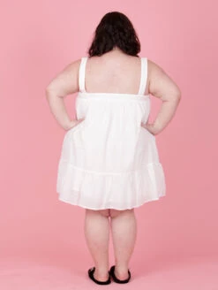 Kilo Brava The Cotton Mini Slip -FOREVER YOUR LINGERIE 16041CottonMiniSlipPureWhiteBackEdited