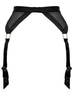 Pour Moi India Embroidery Garter Belt 13 Pour Moi India Embroidery Garter Belt -FOREVER YOUR LINGERIE 20340PourMoiIndiaGarterBeltBlackCosmeticBackEditedCutOut