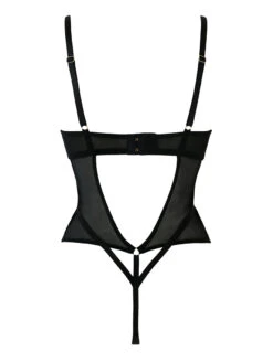 Pour Moi India Embroidery Bodysuit -FOREVER YOUR LINGERIE 20360IndiaBodysuitBlackCosmeticBackCutOutEdited