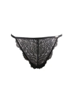 Pour Moi India Embroidery Thong -FOREVER YOUR LINGERIE 20364IndiaBoldEmbroideryThongBlackFrontEdited