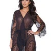 Coquette Lace Short Robe 2 Coquette Lace Short Robe -FOREVER YOUR LINGERIE 22309XLaceShortRobeFront