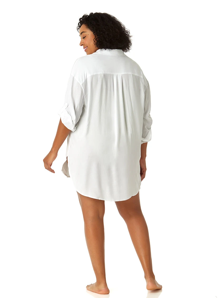 Anne Cole Boyfriend Plus Size Swim Cover Up 4 Anne Cole Boyfriend Plus Size Swim Cover Up - Image 2