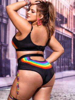 Mapale 2 Piece Pride Set -FOREVER YOUR LINGERIE 2689XMapaleTwoPiecePrideSetBlackBackLifestyle