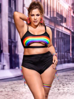 Mapale 2 Piece Pride Set -FOREVER YOUR LINGERIE 2689XMapaleTwoPiecePrideSetBlackFrontLifestyle