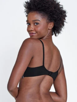 Skarlett Blue Entice Lace Balconette Bra 9 Skarlett Blue Entice Lace Balconette Bra -FOREVER YOUR LINGERIE 324143LaceBalconetteBraBlackNylonBack