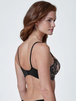 Skarlett Blue Entice Lace Balconette Bra 8 Skarlett Blue Entice Lace Balconette Bra -FOREVER YOUR LINGERIE 324143LaceBalconetteBraBlackNylonSide