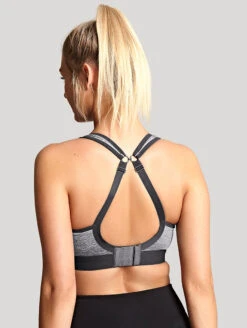 Panache Wire Free Sports Bra 11 Panache Wire Free Sports Bra -FOREVER YOUR LINGERIE 7341BPanacheNonWireSportsCharcoalMarlBackCrossedStraps