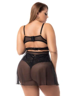 Mapale 3 In 1 Babydoll 17 Mapale 3 In 1 Babydoll -FOREVER YOUR LINGERIE 7489X2in1Babydoll2PieceSetBlackBackEditedPlus