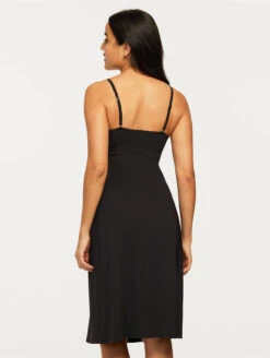 Montelle Bust Support Mid Length Gown 9 Montelle Bust Support Mid Length Gown -FOREVER YOUR LINGERIE 9399PureMidLengthGownBlackBack