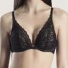 Aubade Rosessence Triangle Plunge Bra 1 Aubade Rosessence Triangle Plunge Bra -FOREVER YOUR LINGERIE AubadeRosessencePlungingTriangleBraHK12BlackFront