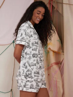 Bed Head Shorty Pj Set -FOREVER YOUR LINGERIE BH2423846BedHeadShortyPjSetAliceinWonderlandSideEdit