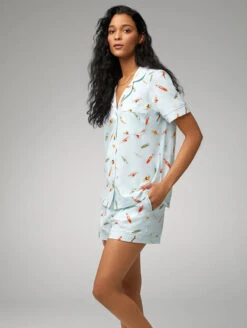Bed Head Classic Short Sleeve And Shorty PJ Set -FOREVER YOUR LINGERIE BedHeadClassicSSandShortyPJSetRetroSurfBH2427107Side