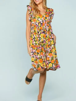 Brook Double Frill Dress 8 Brook Double Frill Dress -FOREVER YOUR LINGERIE BrookDoubleFrillDressHD3006BFrontFun