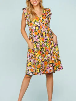 Brook Double Frill Dress 9 Brook Double Frill Dress -FOREVER YOUR LINGERIE BrookDoubleFrillDressHD3006BFrontPockets