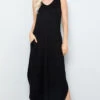 Caroline V-Neck Tank Dress 2 Caroline V-Neck Tank Dress -FOREVER YOUR LINGERIE CarolineBlackFront