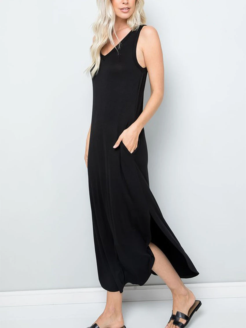 Caroline V-Neck Tank Dress 4 Caroline V-Neck Tank Dress - Image 2