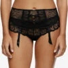 Chantelle Fleurs Garter Belt -FOREVER YOUR LINGERIE ChantelleFleursGarterBeltBlack12M7Front
