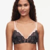 Chantelle Midnight Flowers Wirefree Bra 2 Chantelle Midnight Flowers Wirefree Bra -FOREVER YOUR LINGERIE ChantelleMidnightFlowersC12N8BlackWirefreeBraFront