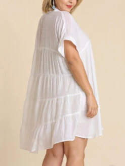 Charlotte Collar Dress 9 Charlotte Collar Dress -FOREVER YOUR LINGERIE CharlotteCollarDressOffWhiteA6964Back