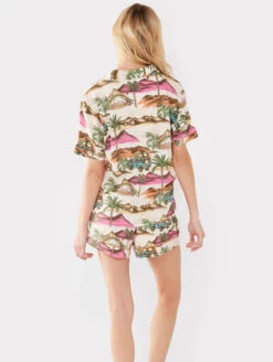 Chelsea Peers Button Up Pajama Set -FOREVER YOUR LINGERIE ChelseaPeersButtonUpPJSetVacationCW2005CCAPBack