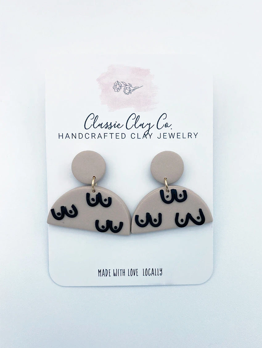 Classic Clay Half Circle Dangle Earrings 4 Classic Clay Half Circle Dangle Earrings - Image 2