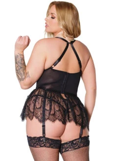Coquette Lace Peplum Bustier 7 Coquette Lace Peplum Bustier -FOREVER YOUR LINGERIE CoquetteLacePeplumBustier22305XBlackBack