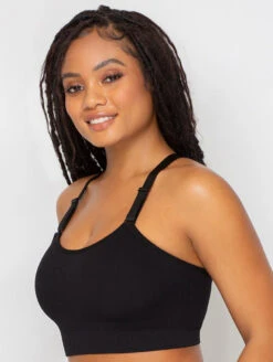 Curvy Couture Smooth Longline 12 Curvy Couture Smooth Longline -FOREVER YOUR LINGERIE CurvyCoutureSmoothLonglineBra1332BlackSide2