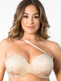 Curvy Couture Strapless Bra 19 Curvy Couture Strapless Bra -FOREVER YOUR LINGERIE CurvyCoutureStraplessBraBombshell1211FrontStrapAlt3