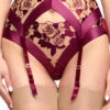 Dita Von Teese Rosabelle Garter Belt 2 Dita Von Teese Rosabelle Garter Belt -FOREVER YOUR LINGERIE D46027DarkcherryGarterfront