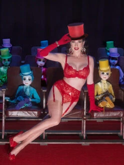 Dita Von Teese Cora Garter Belt 9 Dita Von Teese Cora Garter Belt -FOREVER YOUR LINGERIE D59020LaceBraD46020SuspendersD22020BikiniRedFrontLifestyle 4a7d409e fca8 4aba 94e4 826f2fc13dcf