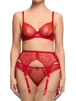 Dita Von Teese Fiamma Bra -FOREVER YOUR LINGERIE DitaVonTeeseFiammaRoseRedUnderwireBraD59021SuspendersD46021BikiniD22021