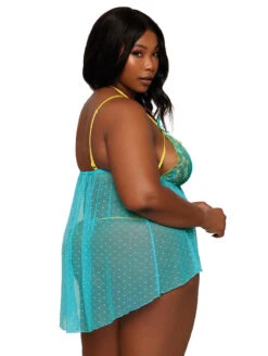 Dreamgirl Mesh Babydoll 8 Dreamgirl Mesh Babydoll -FOREVER YOUR LINGERIE DreamgirlMeshBabydoll12972XOceanBluePlusSide