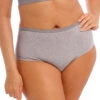 Elomi Downtime Boyshort -FOREVER YOUR LINGERIE EL301417DowntimeBraletteEL301480ShortGreyMarlFrontCloseup
