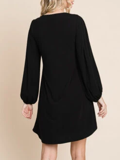 Emerald Hattie V-Neck Lace Dress 14 Emerald Hattie V-Neck Lace Dress -FOREVER YOUR LINGERIE ETK 8884HattieVNeckLaceDressBlackBackEdit