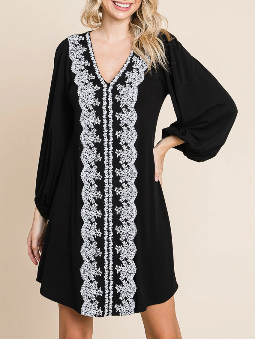 Emerald Hattie V-Neck Lace Dress 6 Emerald Hattie V-Neck Lace Dress - Image 5