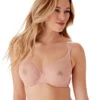 Gossard Glossies Lotus Sheer Bra 1 Gossard Glossies Lotus Sheer Bra -FOREVER YOUR LINGERIE GossardGlossiesLotusSheerMouldedBra19001CafeCremeFront