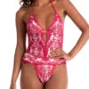 In Bloom Julie Teddy -FOREVER YOUR LINGERIE InBloomJulieTeddyHotPinkJIL097FrontAlt