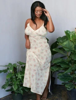 Kilo Brava Chiffon Vintage Maxi Slip -FOREVER YOUR LINGERIE KiloBravaChiffonCollectionVintageMaxiSlip16034Front