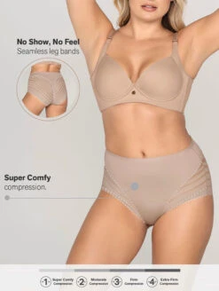 Leonisa Lace Stripe Shaper Panty -FOREVER YOUR LINGERIE LeonisaLaceStripeShaperPanty012903ChaiNudeFront2