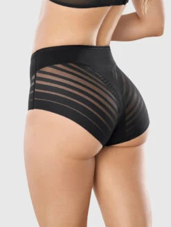 Leonisa Lace Stripe Shaper Panty -FOREVER YOUR LINGERIE LeonisaLaceStripeShaperPantyBlack012903Back