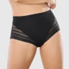 Leonisa Lace Stripe Shaper Panty 1 Leonisa Lace Stripe Shaper Panty -FOREVER YOUR LINGERIE LeonisaLaceStripeShaperPantyBlack012903Front